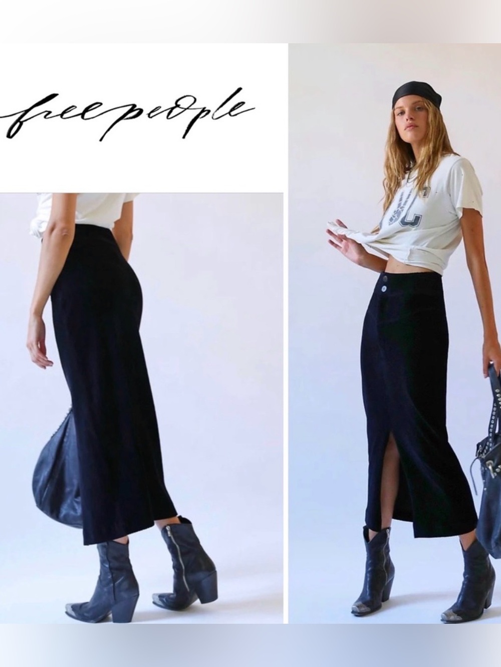 Free People Roxy Ribbed Pencil Skirt